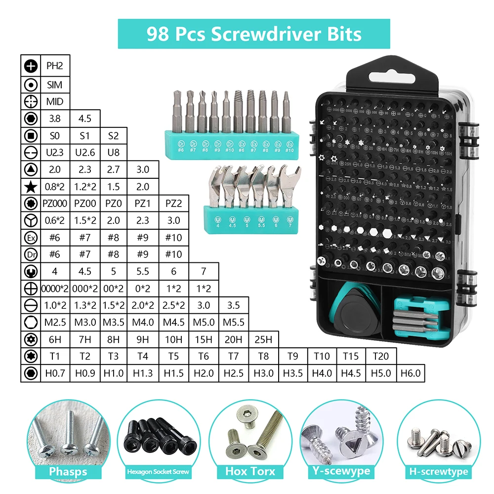 138 In 1 Screwdriver Kit Precision Magnetic Bits DIY Dismountable Screw Driver Set For Home PC Phone Repair Hand Tools Case