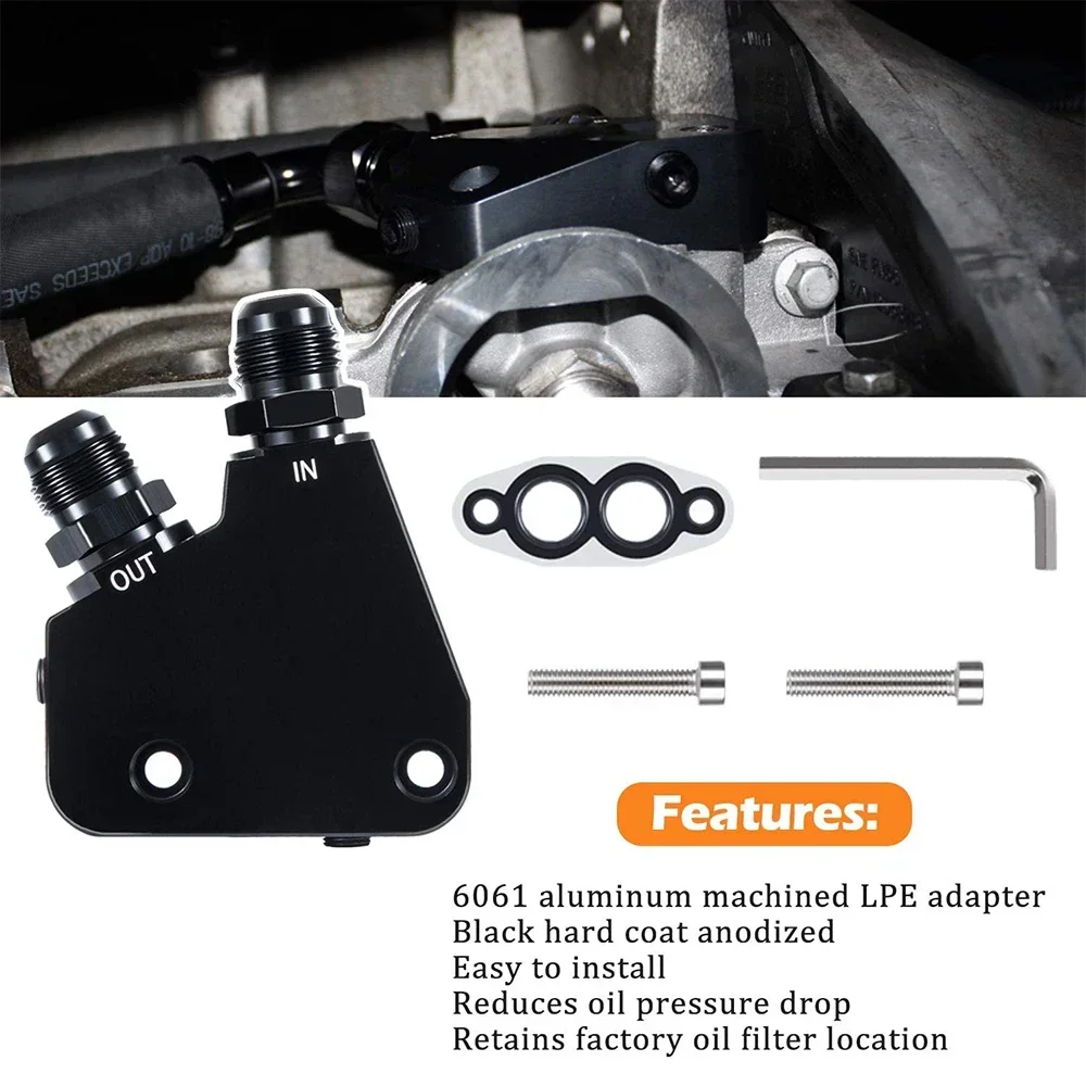 Picture 4: Chuang Qian Engine Oil Cooler Adapter Kit for GM LS LS1 LS2 LS3 LS6 LS7 LS9 2005-2019 Corvette (5-Pack)