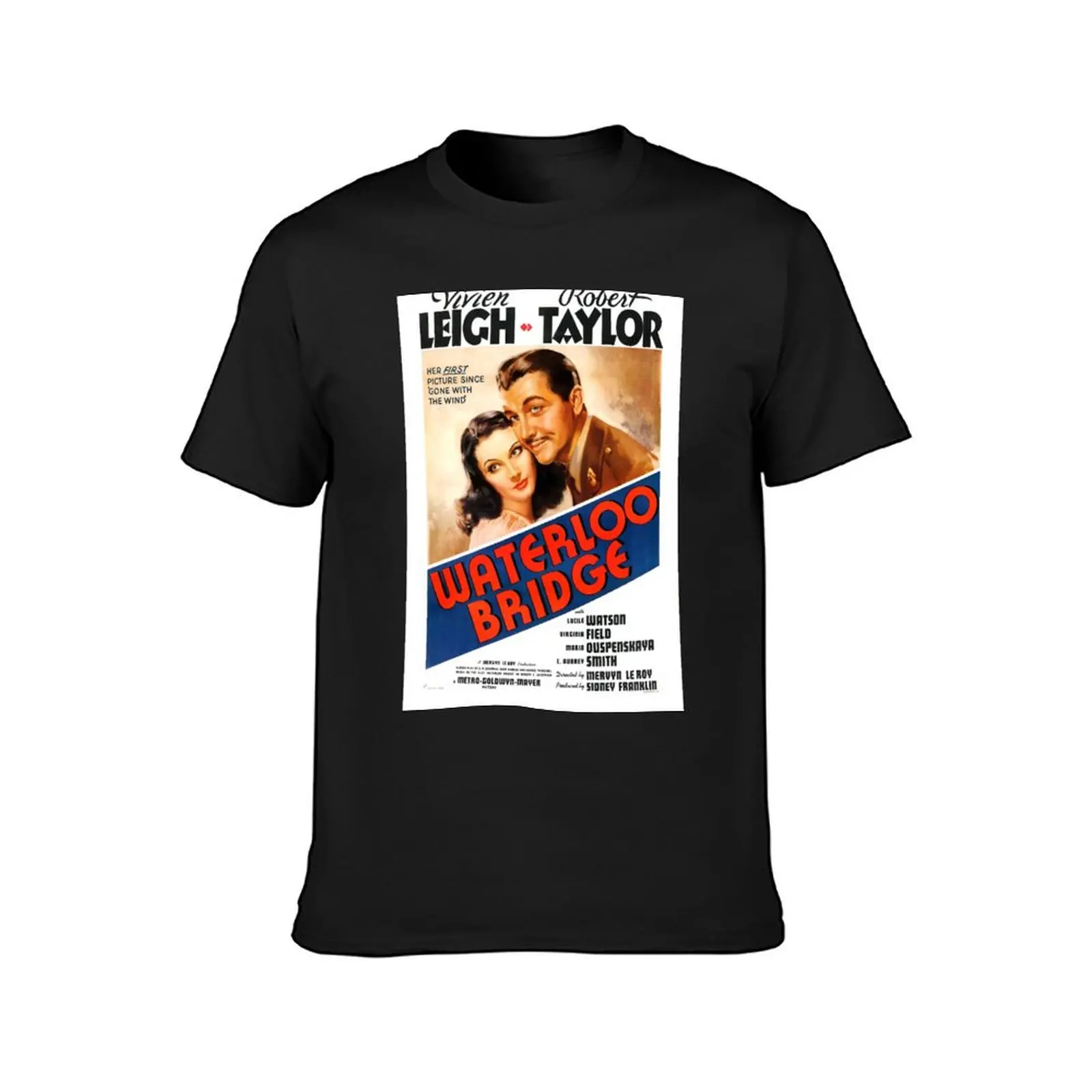 Waterloo Bridge (1940) Movie Poster T-Shirt plus sizes heavyweights anime men t shirt