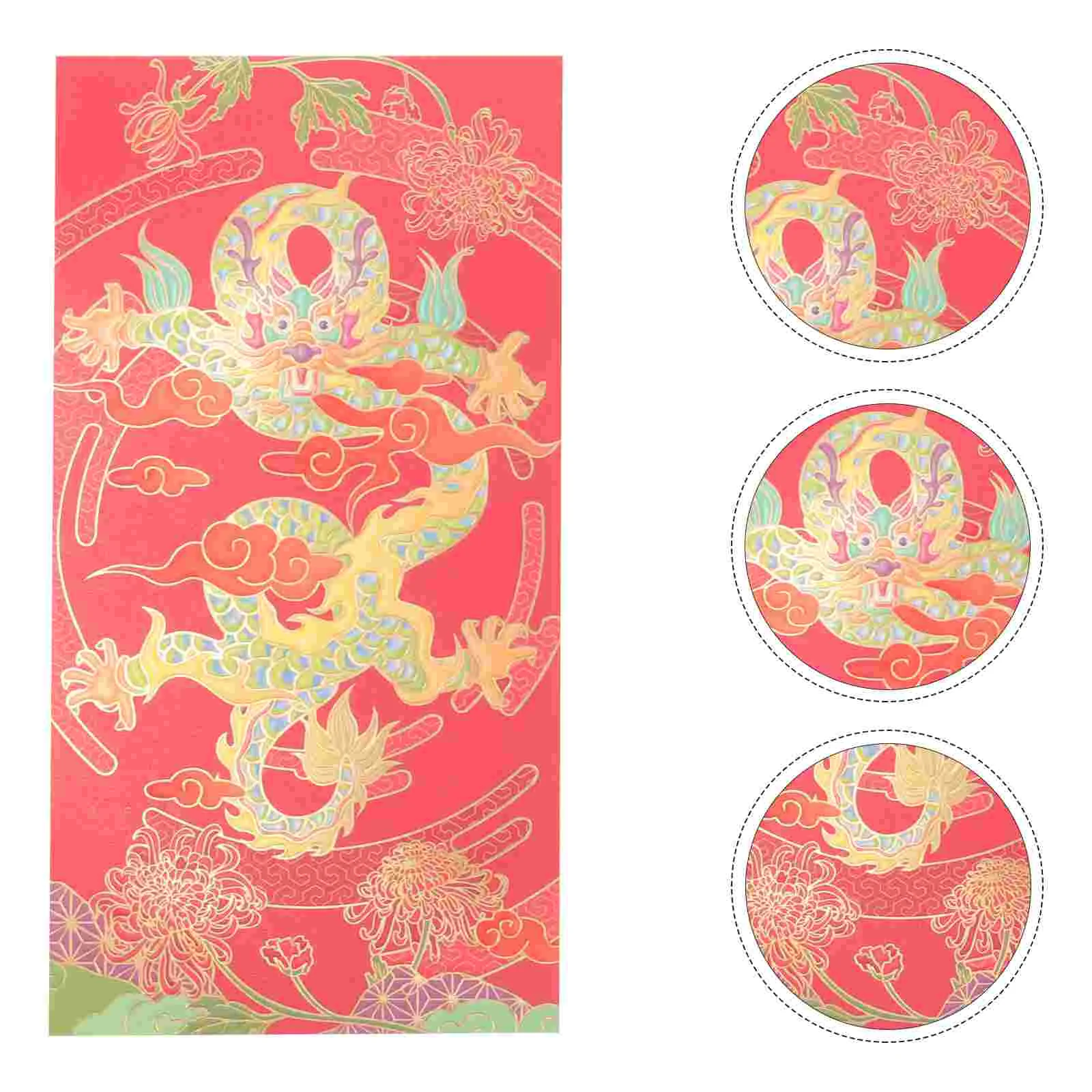 

6 Pcs Year of The Dragon Red Envelope Bag Envelopes New Chinese 2024 Long Traditional Packet Paper