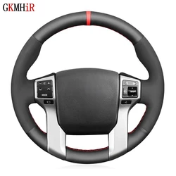 Anti-Slip Black Genuine Leather Suede Car Steering Wheel Cover For Toyota Land Cruiser Prado Tundra Tacoma 4Runner Sequoia