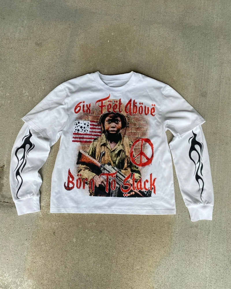 

Hip hop goth Harajuku anime printed long sleeve hoodie men high street punk style oversized sweatshirt fashion trend casual coat