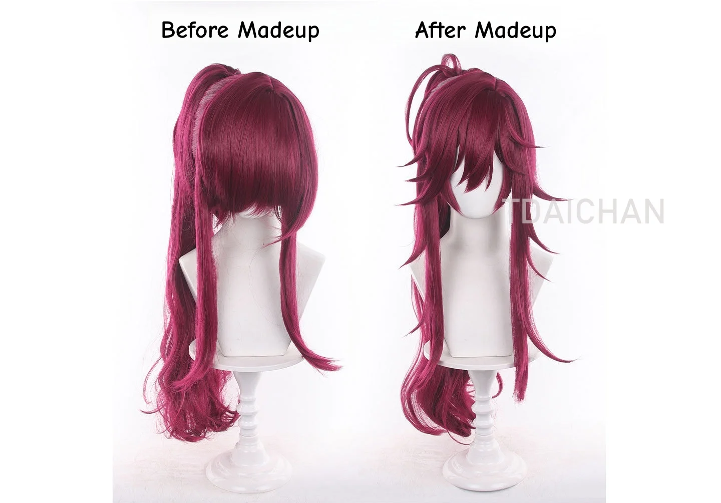 Ensemble Stars Cosplay Wig Kojika Juis Green Madoka Nozomi Wine Hair Kuon Mashu Tsuzura Chitose Halloween Party Costume  Prop view 3