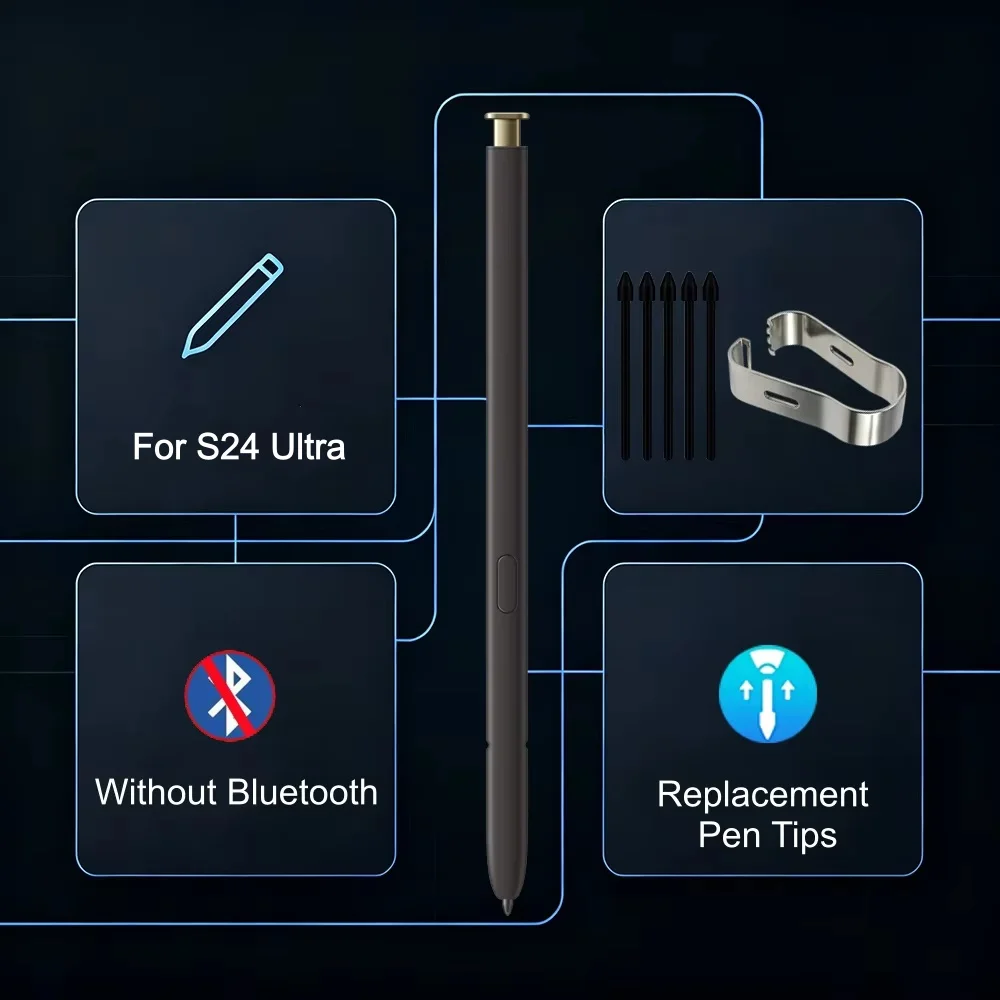Stylus-Stift ohne Bluetooth für Samsung Galaxy S24 Ultra Touch S Pen mit zusätzlichen Ersatzspitzen für das tägliche Schreiben und Zeichnen – Detail 5