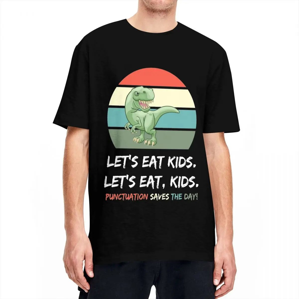 Men's Eat Kid T Shirts Funny T-Rex Cotton Tees Summer Aesthetic Short Sleeve T-Shirt O-Neck Hipster Print Tshirt New Arrival