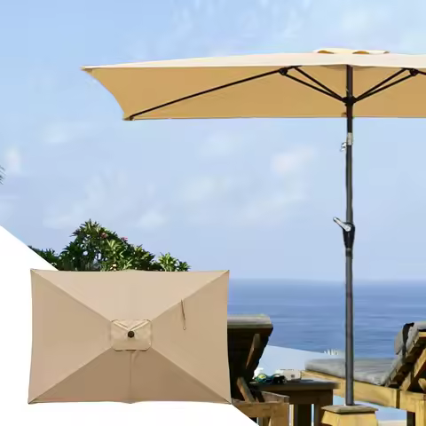Umbrella Replacement Canopy 200x300cm Heavy Duty Umbrella UV Protection Awning cover Cantilever Parasol Top For Deck Backyard