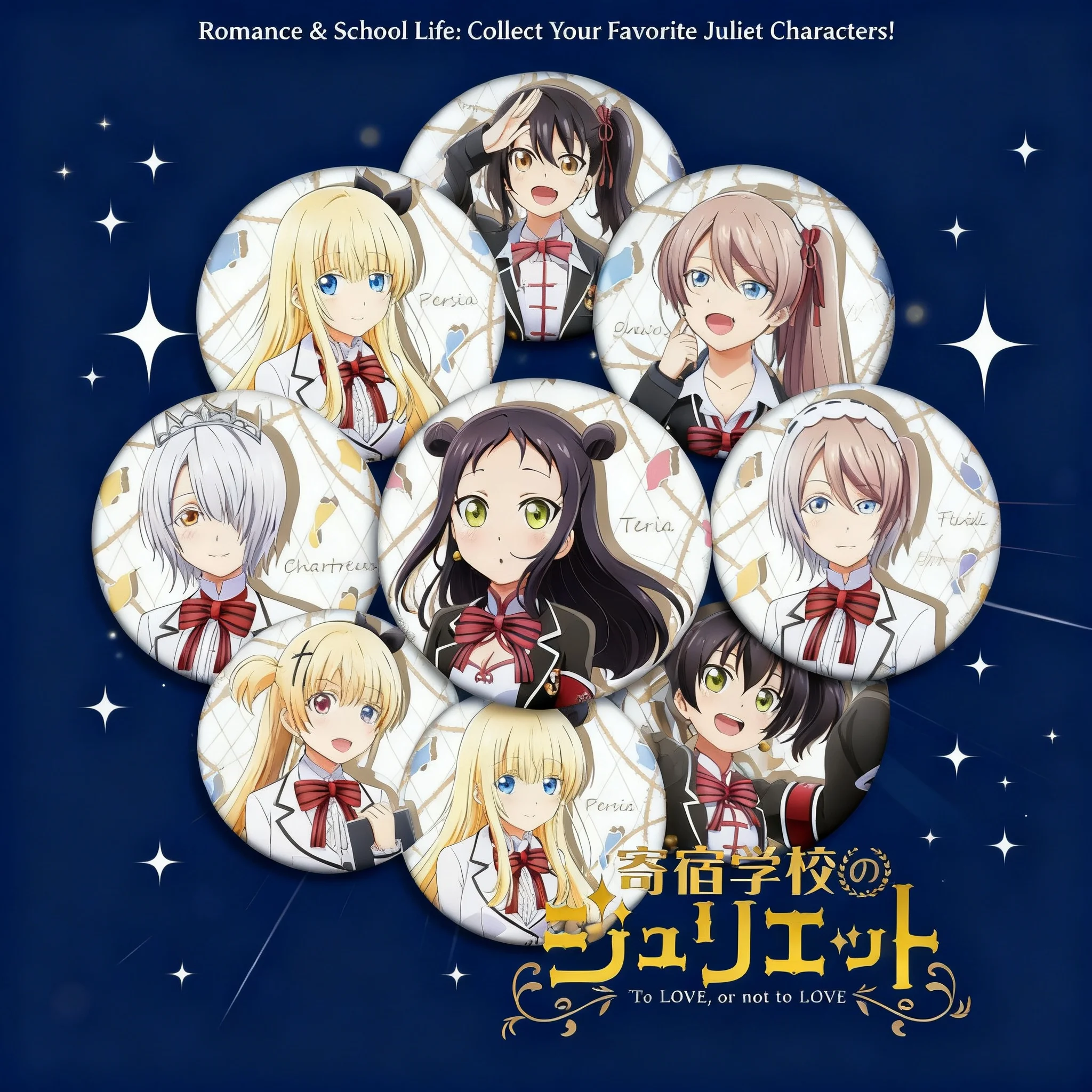 Pin de Anime Juliet of Boarding School de 58mm, Mercancía de Anime, Decoración para Colgar en la Pared, Arte de Pared, Colección para Fans del Anime, Regalo para Otakus