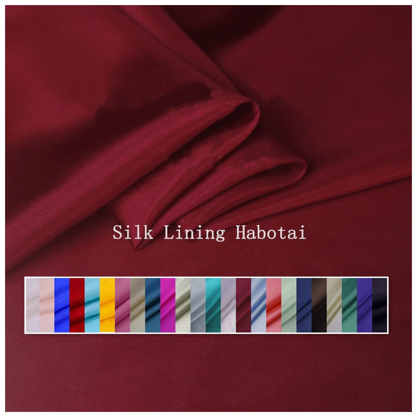 Pure Mulberry Silk Linings Habutai Fabric Tissu Smooth Feeling Silk Habutai Fabric for Clothes Lining