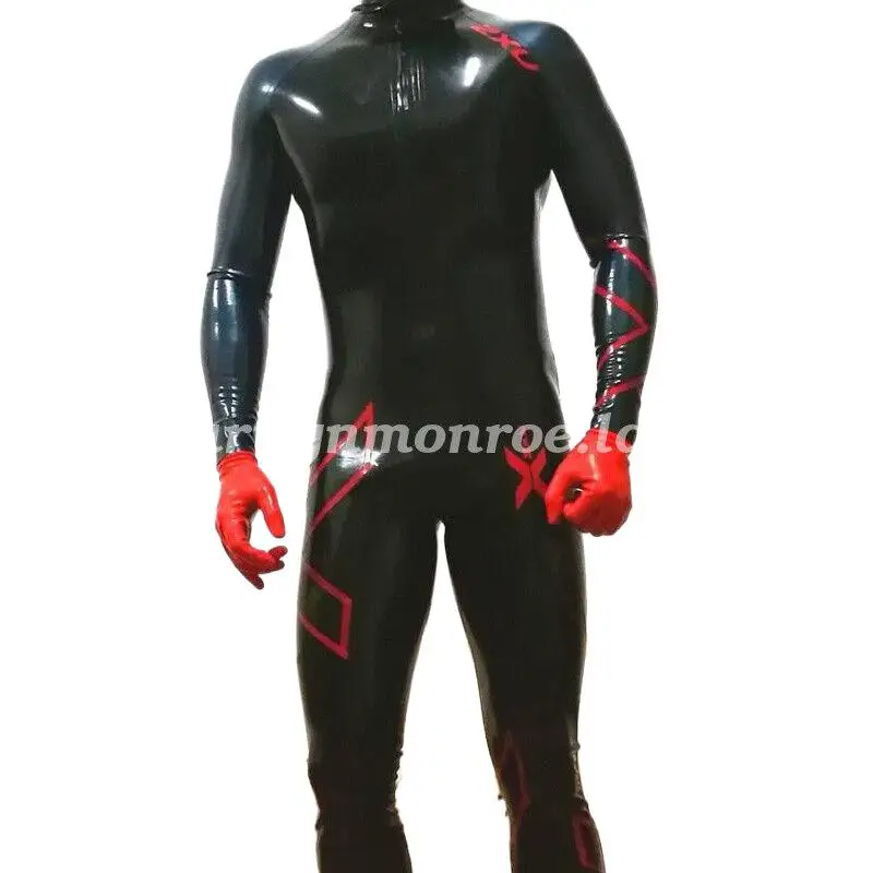 

100% Natural Latex Rubber Catsuit Racing Uniform Halloween Masquerade Handmade Custom Cosplay ball