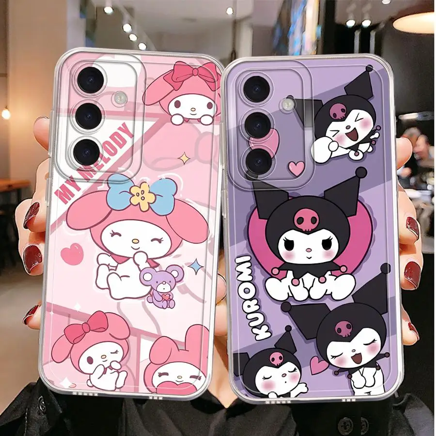Funda de teléfono suave transparente para Samsung Galaxy A50 A51 A73 A06 A72 A05 A54 A53 A50 A03 A71 A04 A56 A52 A55 A31 A02 Sanrio Cinnamoroll