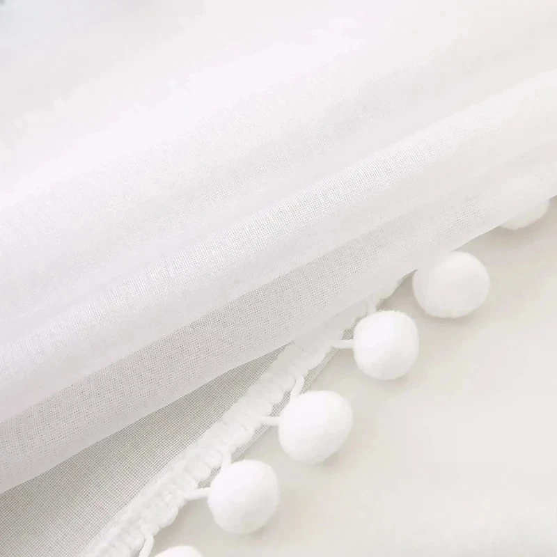 

Custom Size Fashion White Tulle Fashion modern Luxury European Sheer Curtains for Living Room Bedroom Window Decor Wedding
