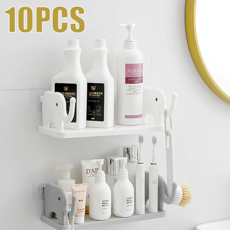 Bathroom Shelf Shower Storage Rack for Soap Shampoo Organizer Little Elephant  Shelves No Drilling Cosmetics Holder Home Decor