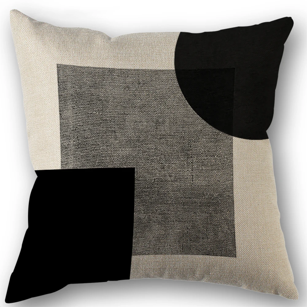 Abstract Geometric Throw Pillow Covers 45X45cm Modern Boho Black And White Decorative Cushion Cases Home Decor