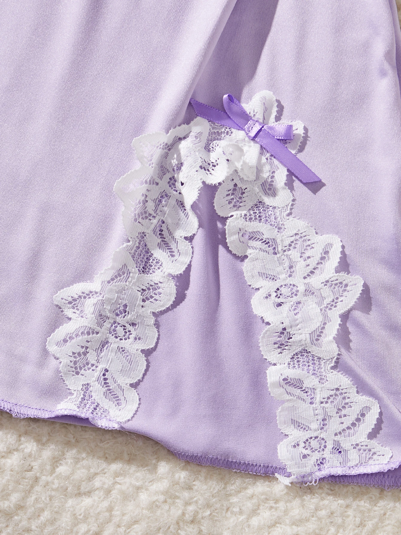 Light Purple Women Nightdress Sexy Lace Bow Lingerie Adult Dress Babydoll Sex Sleepdress Underwear Sets Ladies Erotic Outfits image 5