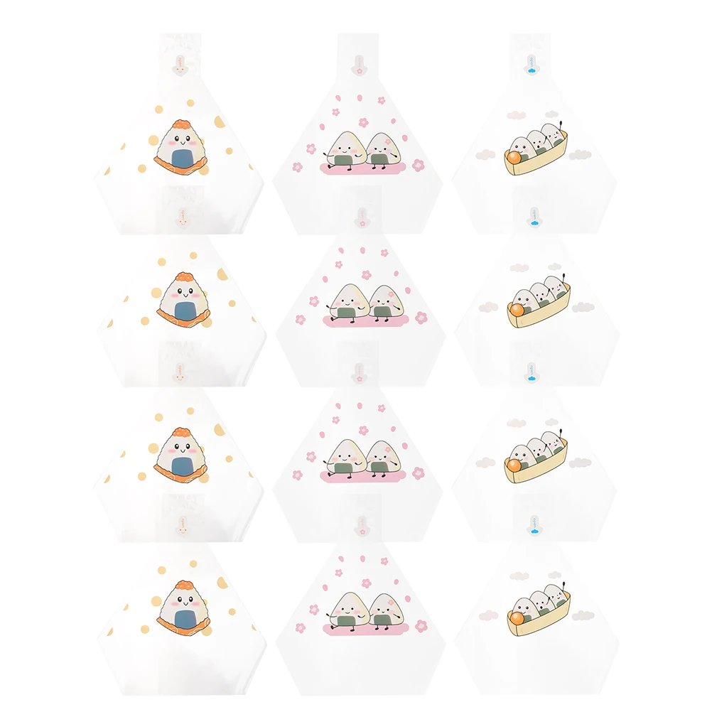

100Pcs Food Grade Onigiri Wrappers Triangle Rice Ball Bags Disposable Sushi Kimbap Packaging Wraps Sushi Wrapping Bags