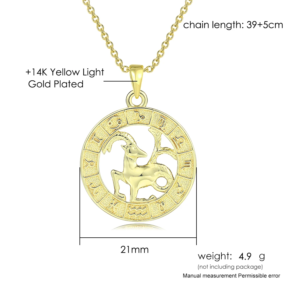 12 Constellations Necklace For Women Horoscope Zodiac Sign Aries Leo Gold Color Pendant Choker Chain Friend Gift Jewelry N534