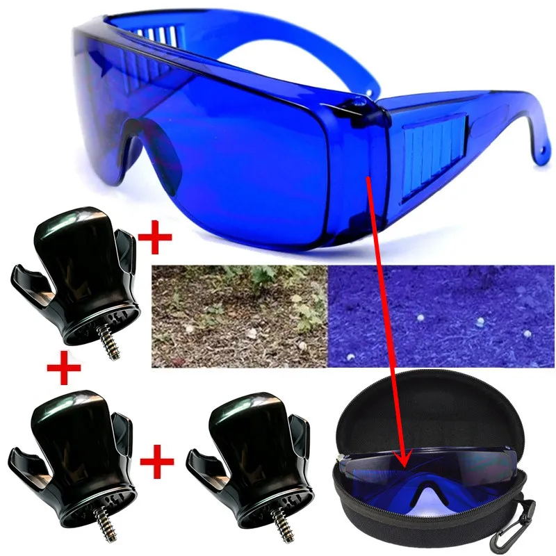 golf finding glasses,Golf Ball Finder+3-Prong Golf Ball Retriever Grabber Pick Up,Back Saver Claw Put On Putter Grip