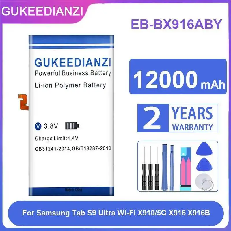 

12000Mah Tablet Battery Reliable Replacement EB-BX916ABY For Samsung Tab S9 Ultra WI-FI X910 5G X916 X916B