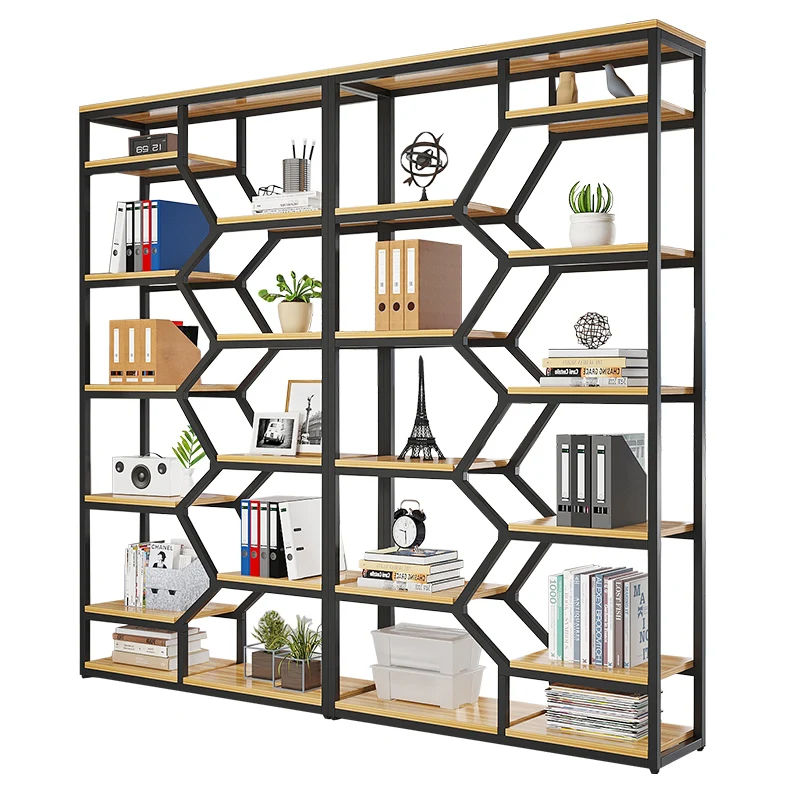 

Storage, book wall, office wrought iron partition cabinet, modern simple living room, floor-to-ceiling