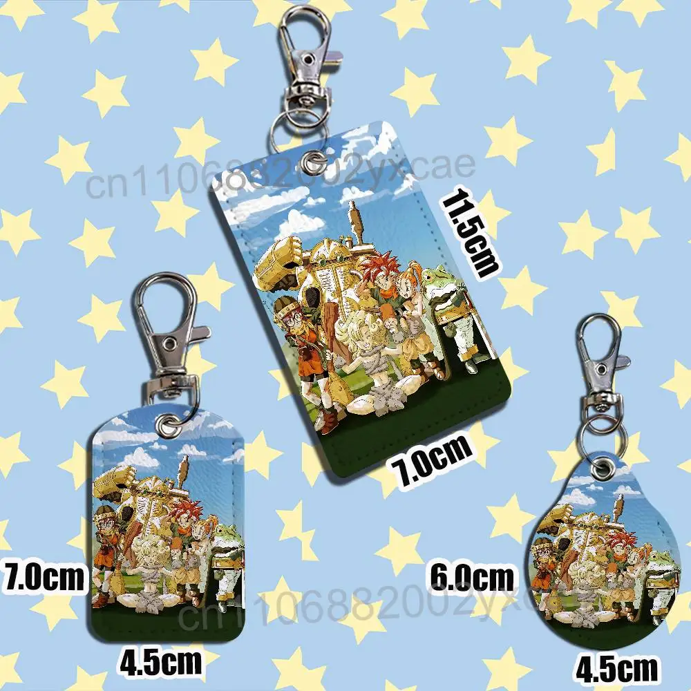 Frog red Crono Chrono Trigger Cartoon Movie Singer Game Anime Leather Card Holder Can Store Access Control ID Card Subway case image 6
