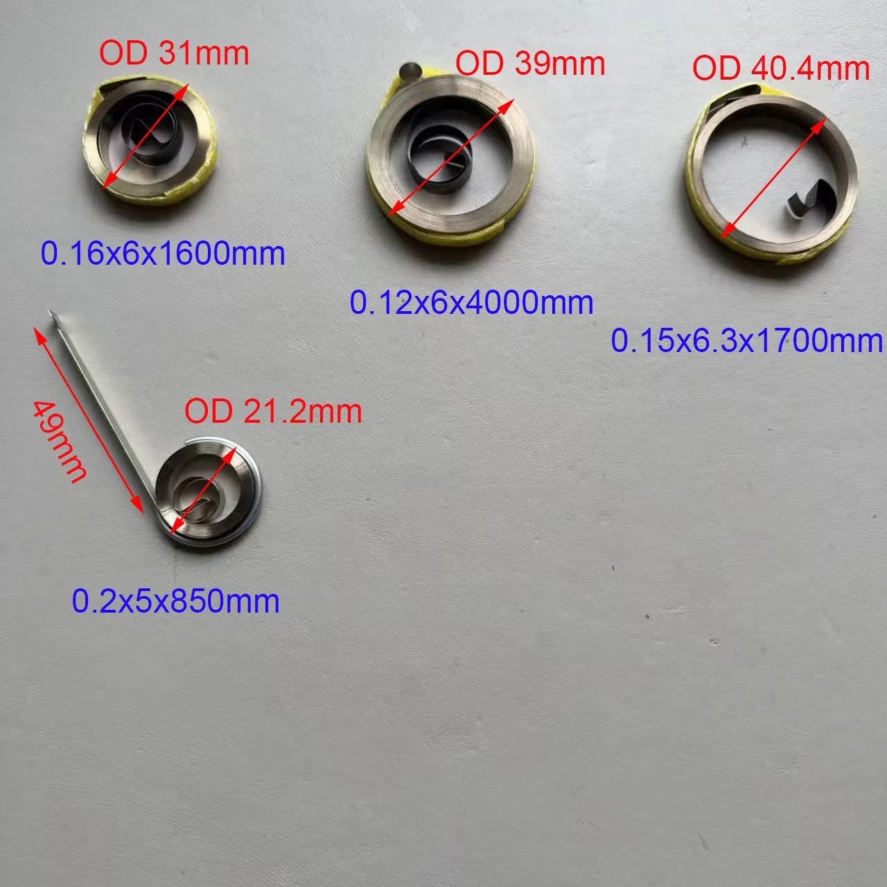 1pcs/lot 0.12--0.2mm Thickness Width 5/6mm Stainless Steel Flat Wire Coil Spring Constant Force Springs Electronic return spring