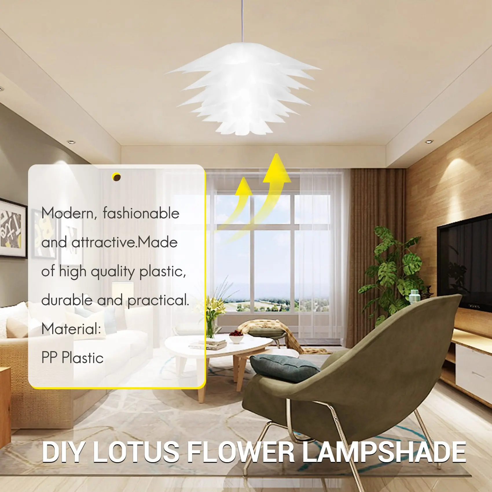 Lotus Chandelier Lampshade DIY Lotus Flower Six-Layer Lamp Shade Romantic Room Pendent Lighting Cover Hotel Bar Decor