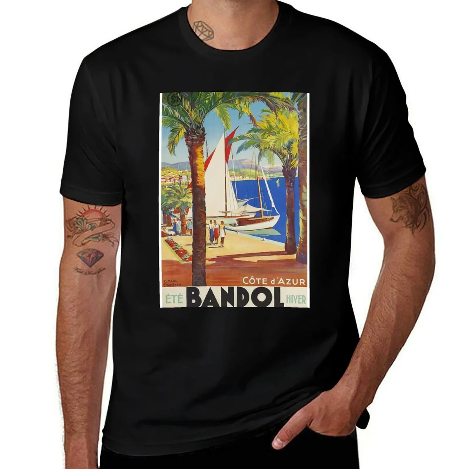

Bandol France Vintage Travel Poster T-Shirt oversized custom t-shirts mens champion t shirts