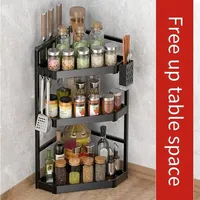 Kitchen Shelving Counter Top Corner Triangle Seasoning Hanging Rack Corner Pendant Corner Storage Wall Hanging No Punching Shelf