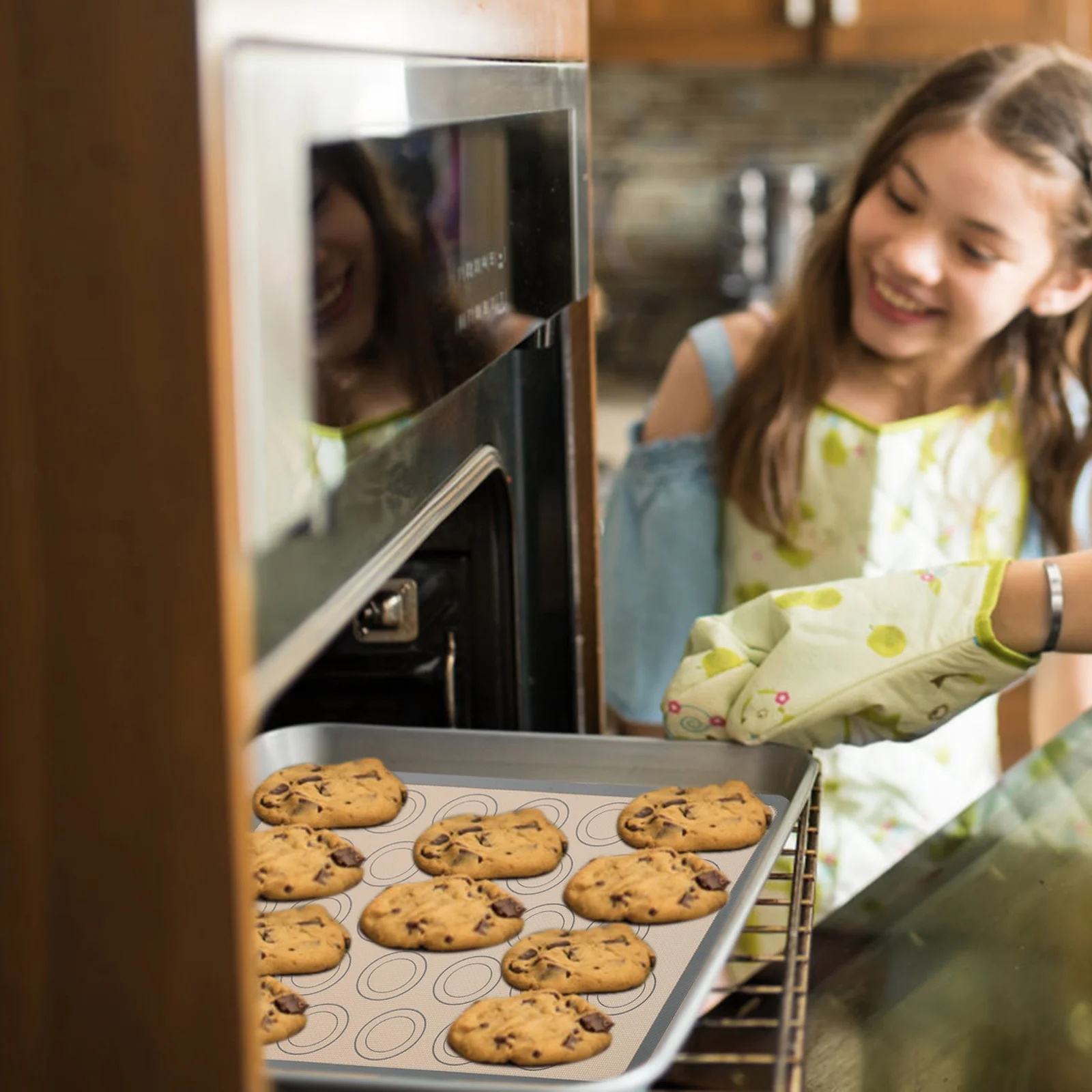 

Silicone Mat Non-Stick Reusable Food Safe For Oven Air Fryer Microwave Refrigerator Baking Sheet Baking Supplies