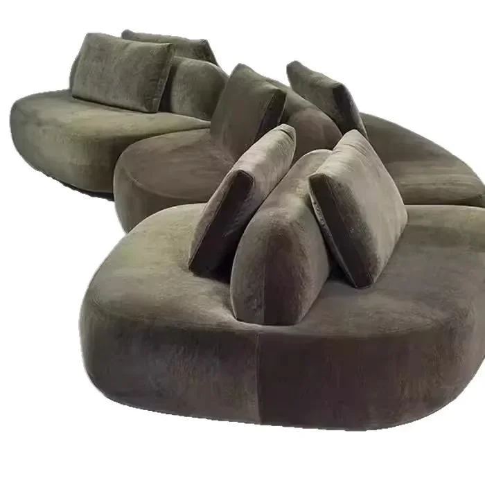 Nordic modern freehand space, corner combination sofa hotel, velvet fabric module sofa