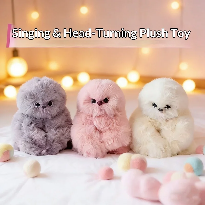 

Shy Owl Plush Toy Singing Twisting Soft Fluffy Stuffed Animal Bag Pendant Car Decor Gift For Kids Bag Charm