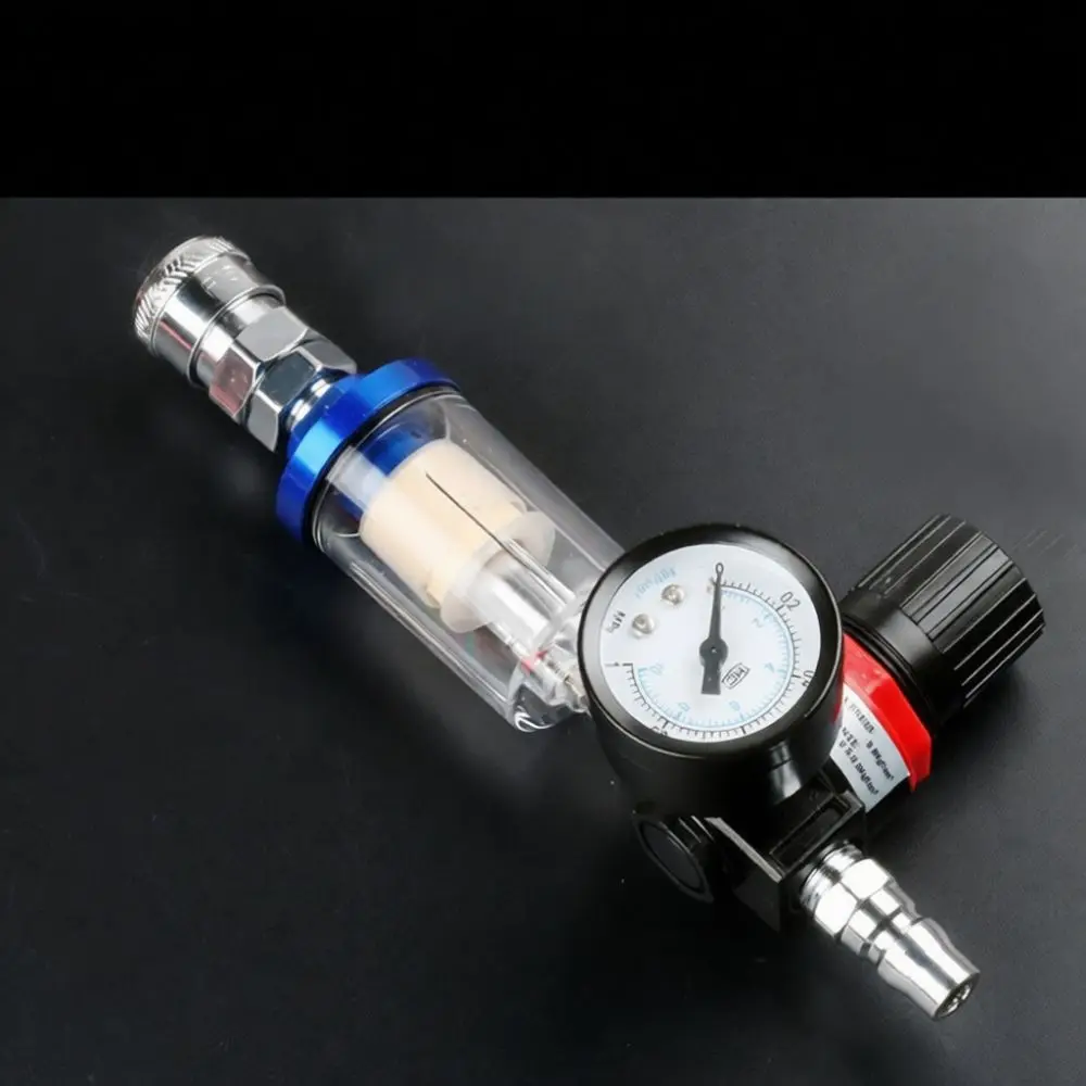Pneumatic Air Compressor Filter Oil Water Separator Spray Pressure Gauge Regulator Moisture Trap Cleaning Tool