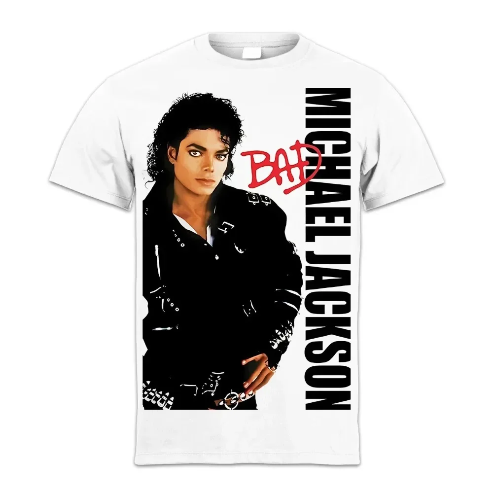 3D Printed Casual and Fashionable Oversized Round-neck Short-sleeved T-shirts for Men and Women by Singer Michael Jackson