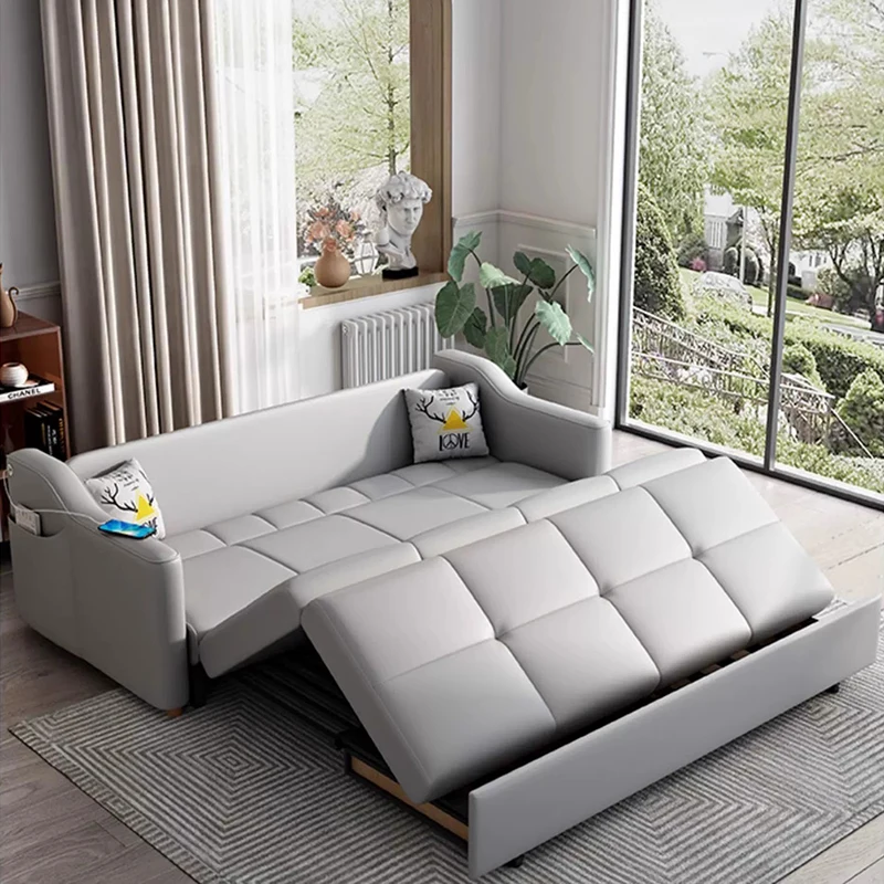 Multifuncional Extendable Living Room Sofa Luxury Leather Bedroom Ergonomic Living Room Sofa Corner Large Canape Salon Furniture