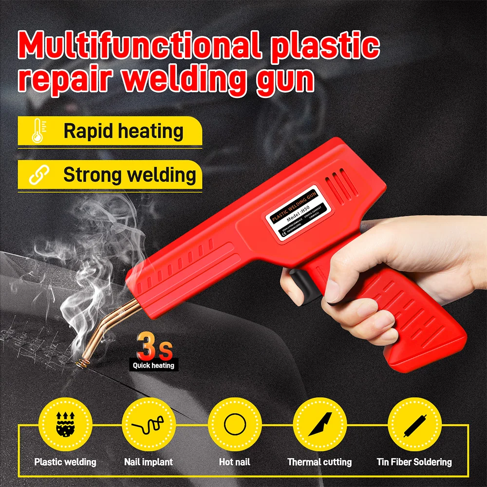 Plastic Welder Kit for Bumper Repair, 200/1000Pcs Staples, Hot Stapler Welding Gun, Bumper Repair Plastic Repair DIY Tools