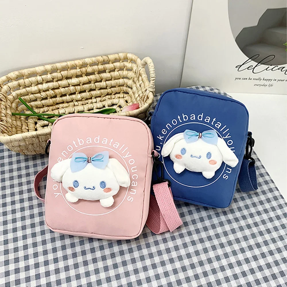 

Sanrio Cinnamoroll Kawaii Plush Doll Shoulder Bags Cute Cartoon Messenger Bag Casual Pouch Female Cartoon Satchel Anime Backpack