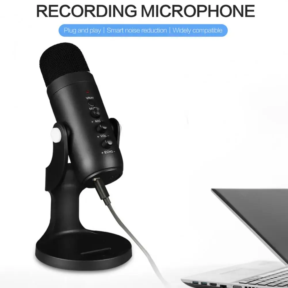 MU900 Condenser Microphone High Sensitivity Intelligent Noise Reduction Plug Play USB Streaming Recording Microphone For Meeting