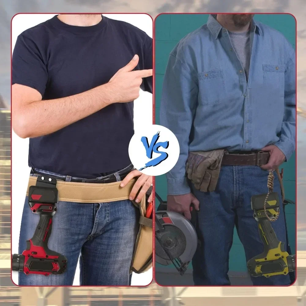 مشبك حزام أشرطة القياس حامل خفيف الوزن ومتين ومتعدد الوظائف ومشبك حزام الحفر المحمول مع أشرطة قياس تأمين الخطاف