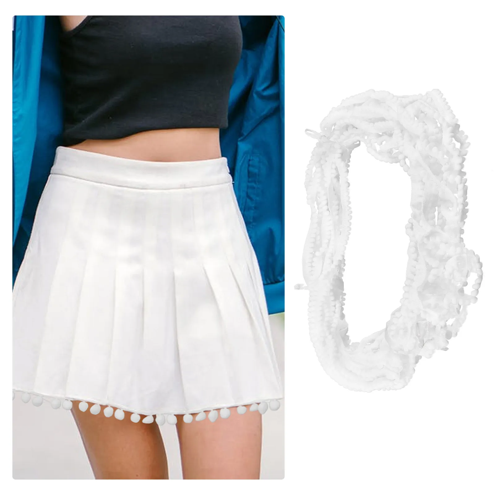 

20 штук белых кружевных тесьм с шариками, изысканные и практичные, для рукоделия, отделки лентами, аксессуары для одежды, штор, скатертей