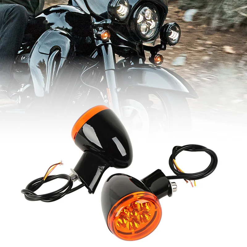 

Pair 4.5inch Motorcycle Front Turn Signals Indicator Light Bracket 4 Wires fog lamp For Road Glide 2015-2023 Chrome Black