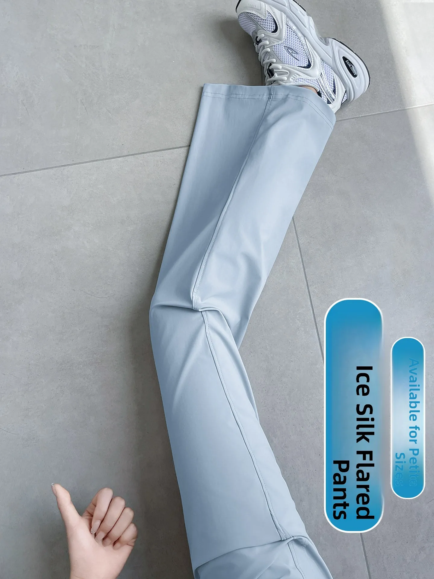 

Ice Silk Bell Bot Pants Women Summer Thin Small Size Qui Dry High Waist Bell Bot Casual Sports Yoga Pants