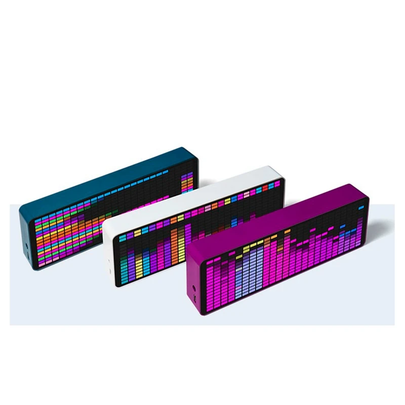 

Color LED Music Spectrum Electronic Clock Sound Control Rhythm Light 1624 RGB Pickup Atmosphere Level Indicator, White Durable