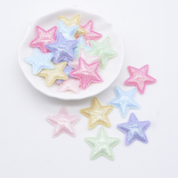 50Pcs 25mm Bling PU Leather Star Applique for DIY Girl Headwear Hair Clips Decor Accessories Clothes Hat Sewing Patches