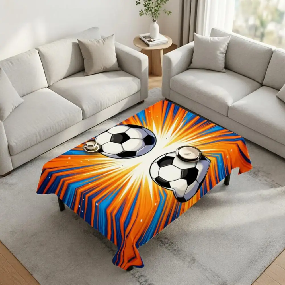 Soccer Party Tablecloth Football Field Design Rectangle Table Cover for Birthday Sports Game Day Dining Room Decorations