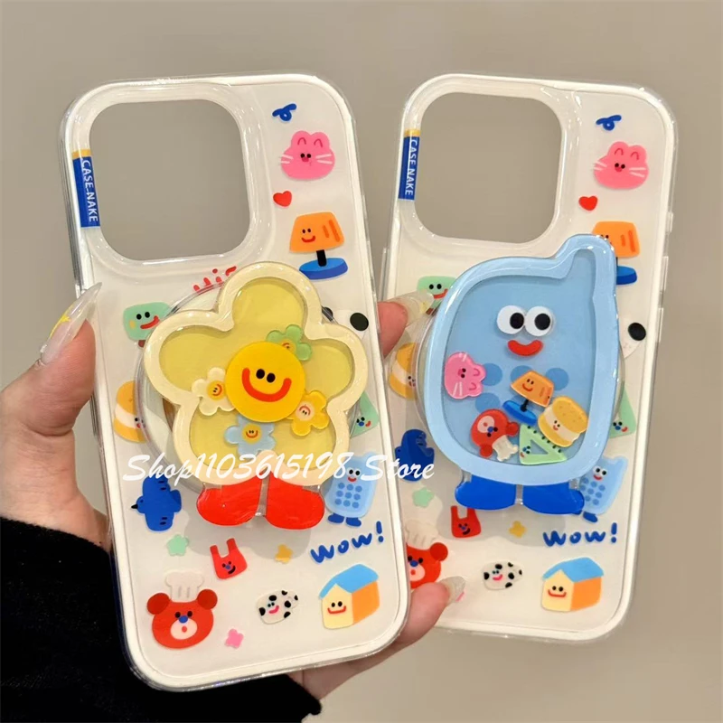 

Поддержка Magnetic Coréen Mignon De Dessin Animé, Поддержка наушников Griptok Grip Tok Pour IPhone 16, аксессуары Magsafe Smart