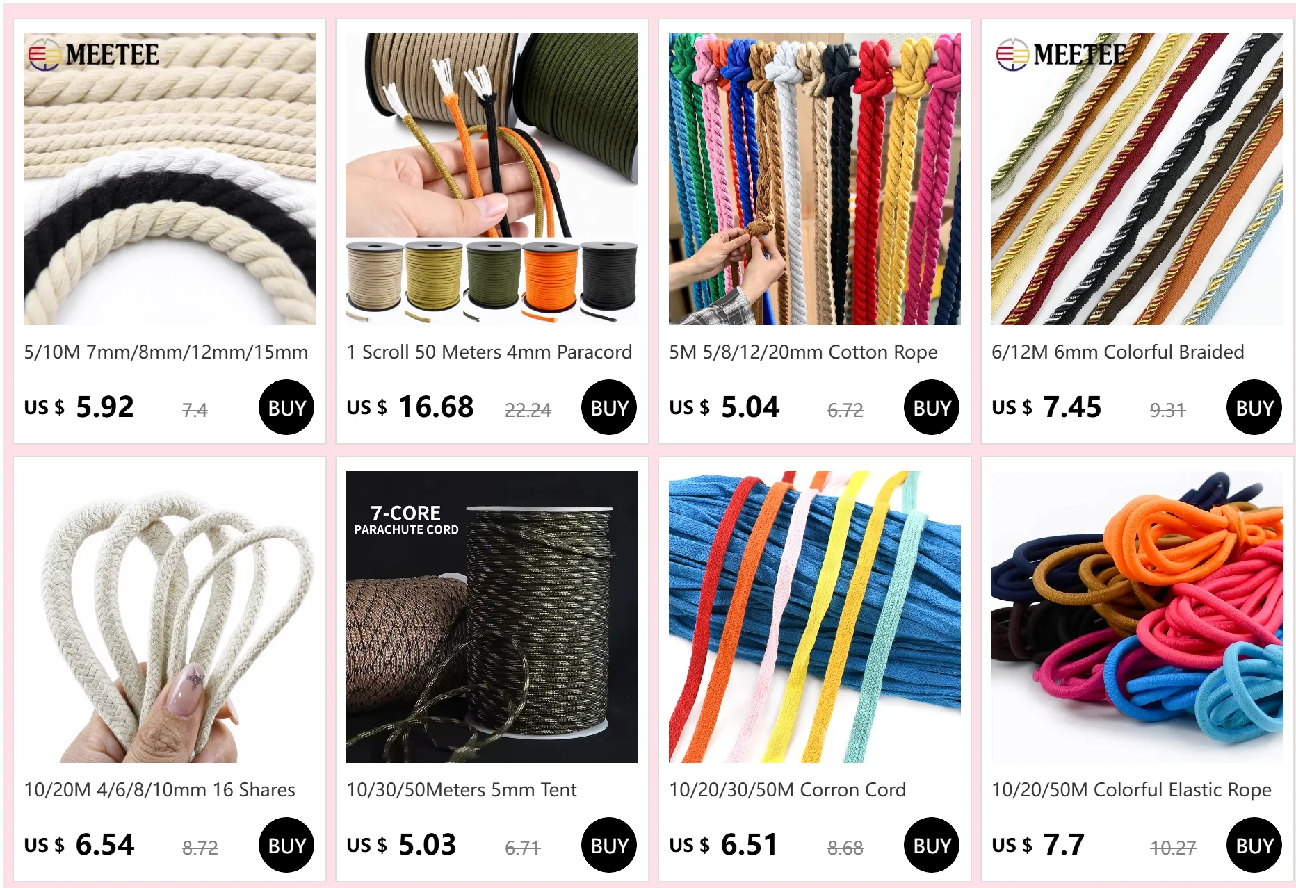 10/30/50 Meter 5mm Zelt-Paracord 7-Strang-Kernseil Outdoor Camping Geflochtenes Seil Überlebens-Lanyard Fallschirmseile Wanderzubehör – Detail 1