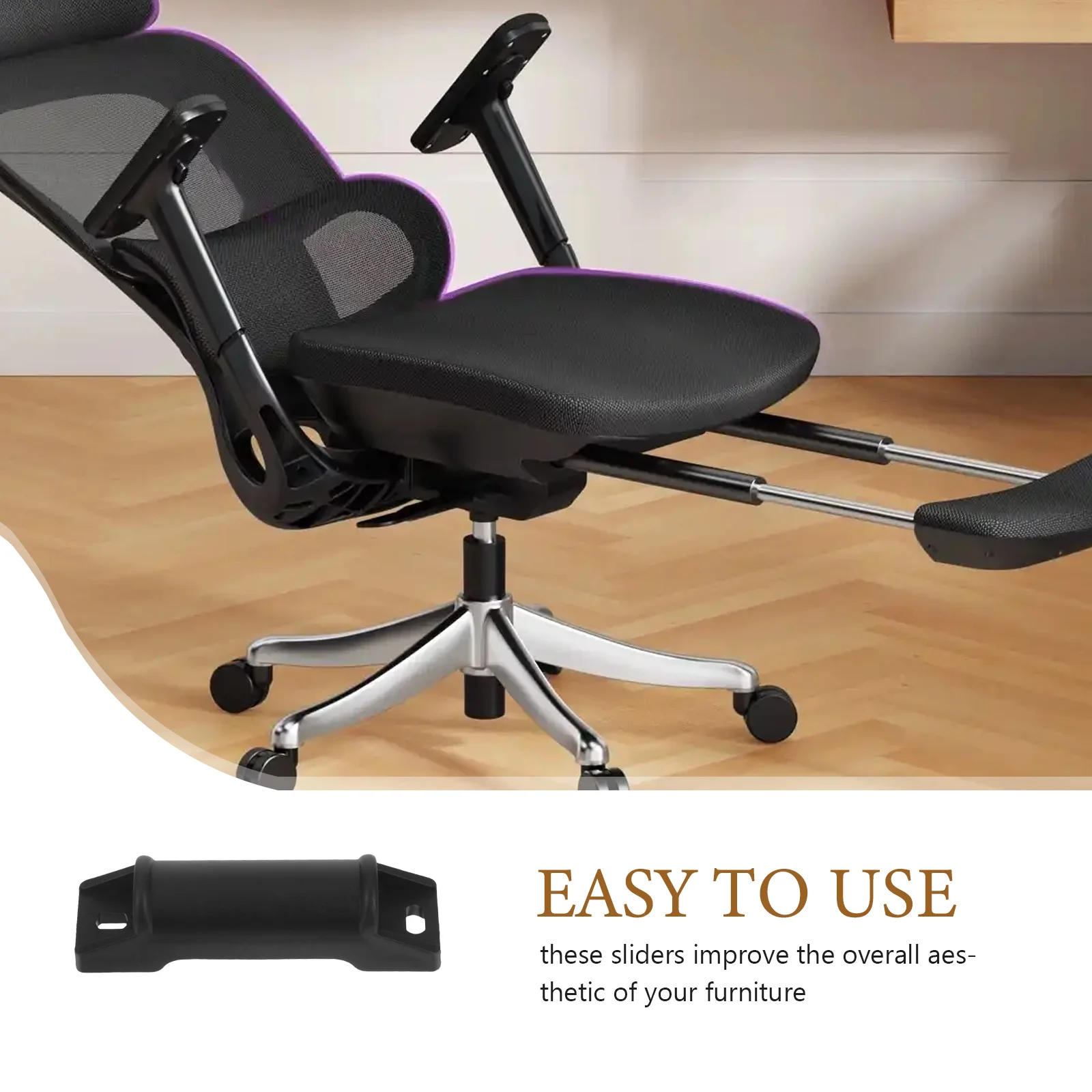 Reposapiés para silla de escritorio, accesorio práctico para reposapiés, piezas de repuesto para silla, reposapiés ergonómico para silla de oficina, 4 Uds.