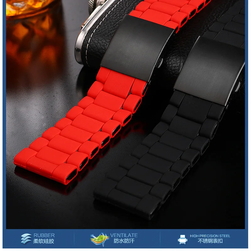 24Mm Rubberen En Roestvrijstalen Horloge Voor Casio Bergbeklimmen Horloge PRG-600 PRG-650 PRW-6600 Rubberen Horlogeband Herenband