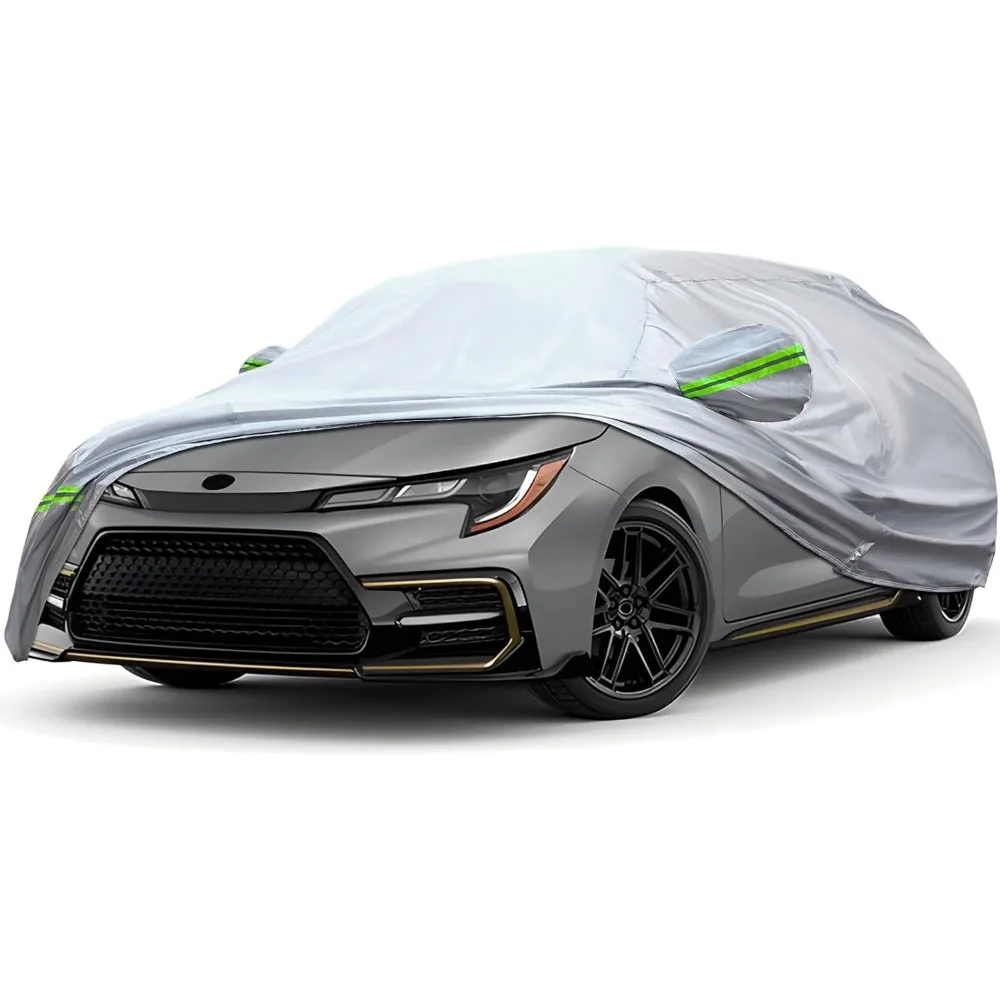 

All Weather 6 Layer Full Car Cover Waterproof UV Snow Dust Protection Fits Sedan 178 to 189 Inches