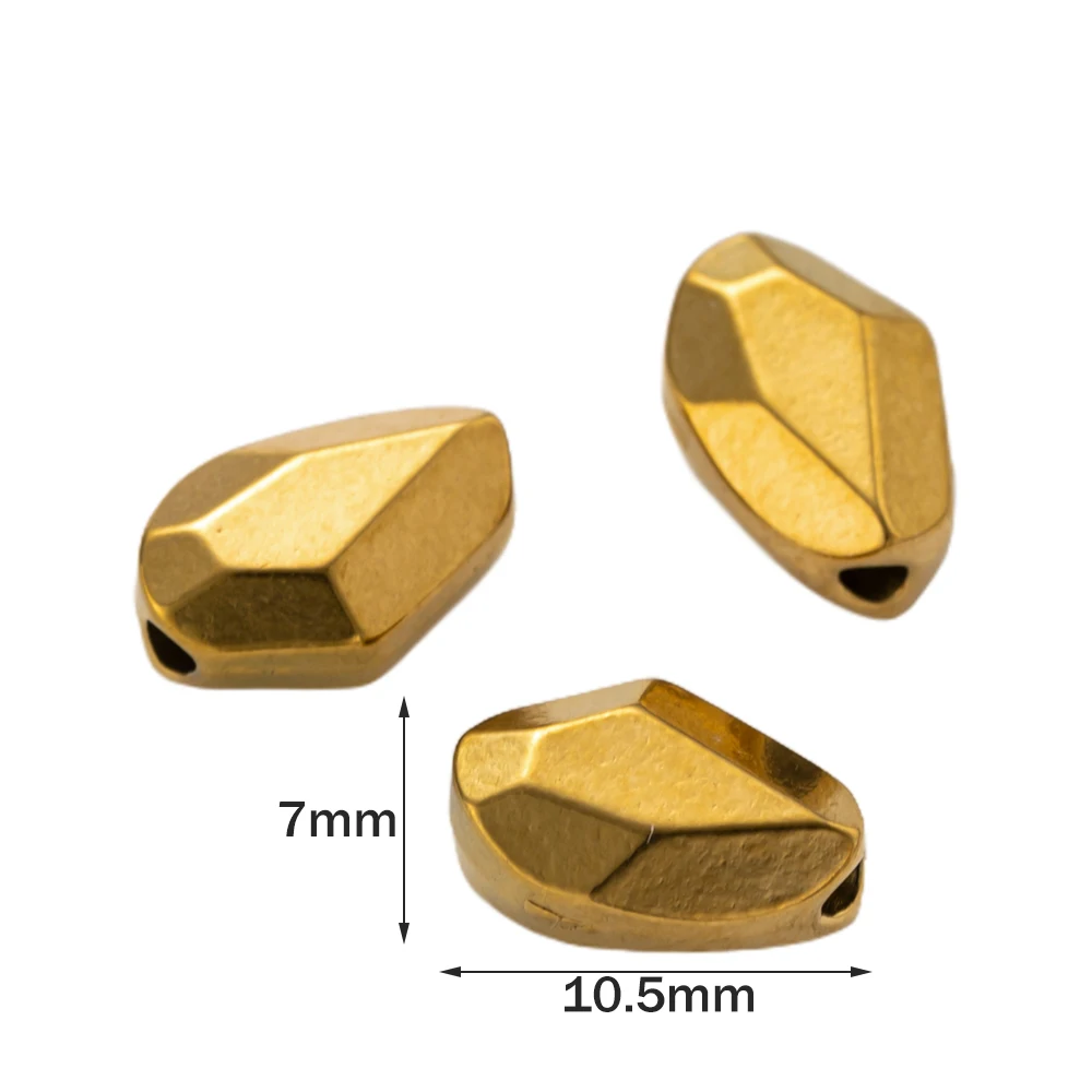 10pcs 1.5mm Hole Gold Stainless Steel Irregular Twist Spacer Loose Bead for DIY Necklace Bracelet Earring Jewelry Making Supply